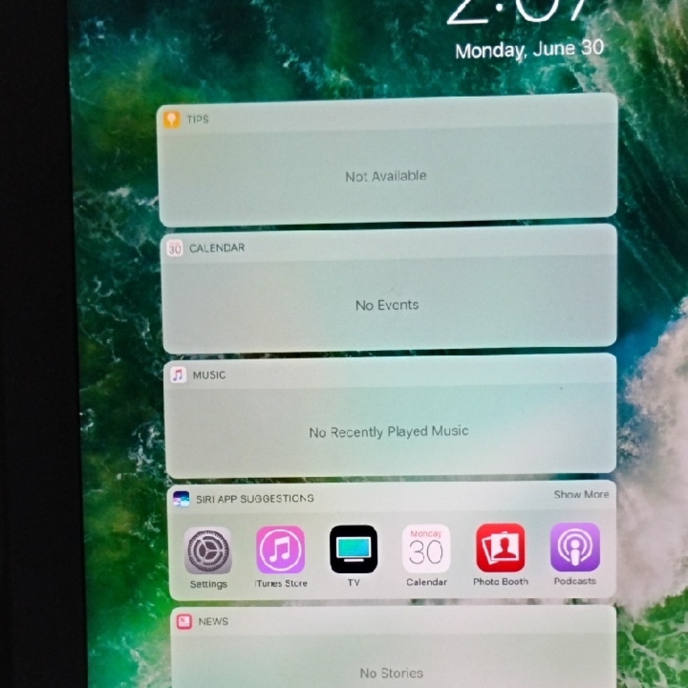 Apple iPad with Black and Green Display